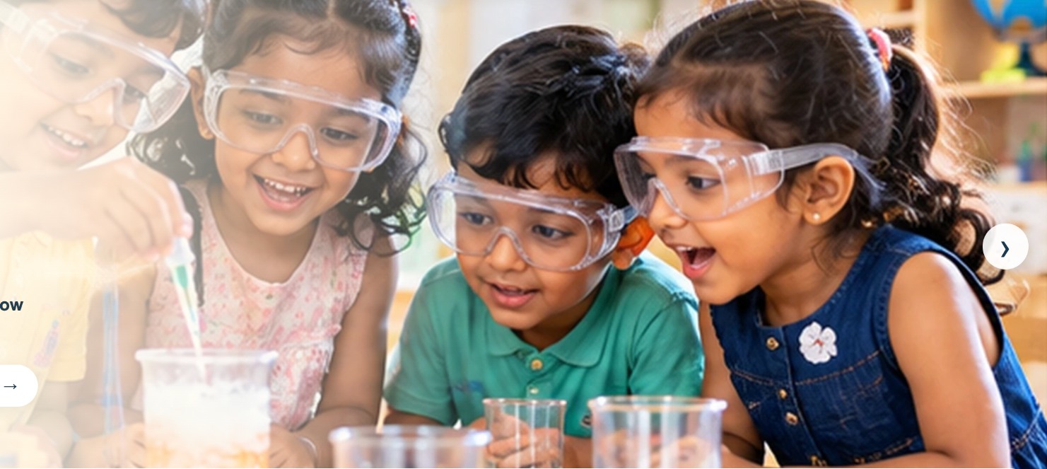 Happy child enjoying a creative learning activity