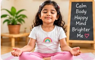 Child enjoying yoga and mindfulness